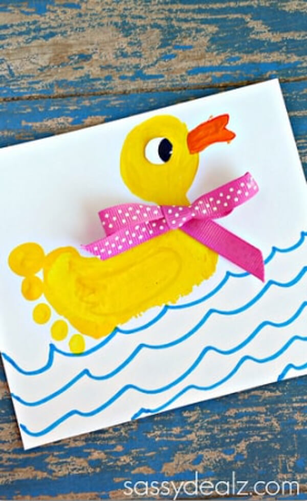 Footprint Duck Craft Duck Crafts & Activities for Kids