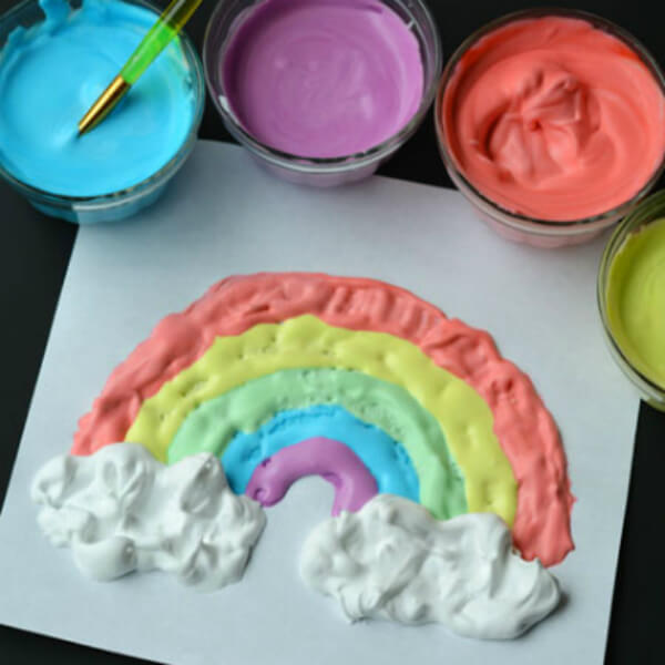 Colorful Soap Foam Rainbow Making Idea For Kids DIY Outdoor Activities For Kids