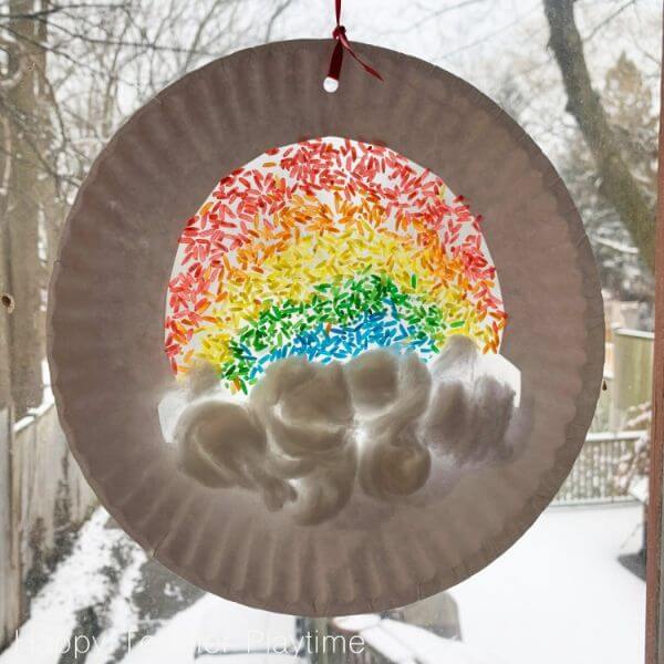 Textured Rainbow Suncatcher Eye Catching Crafts For Kids
