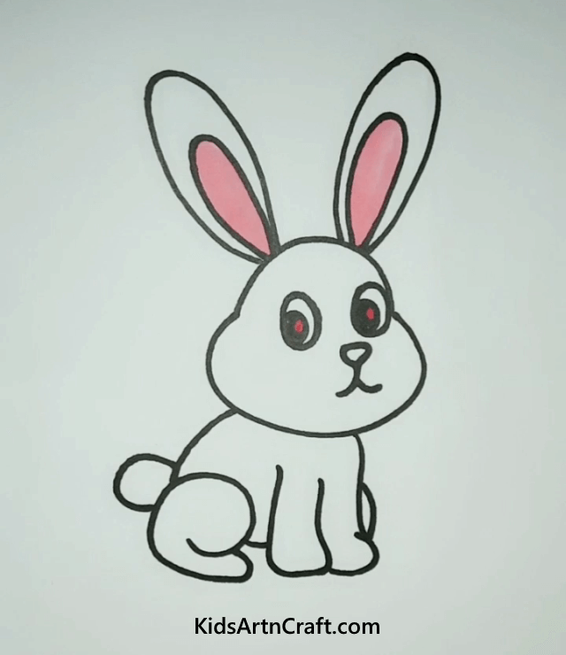 Easy Draw A Big-Eared Rabbit for Kids