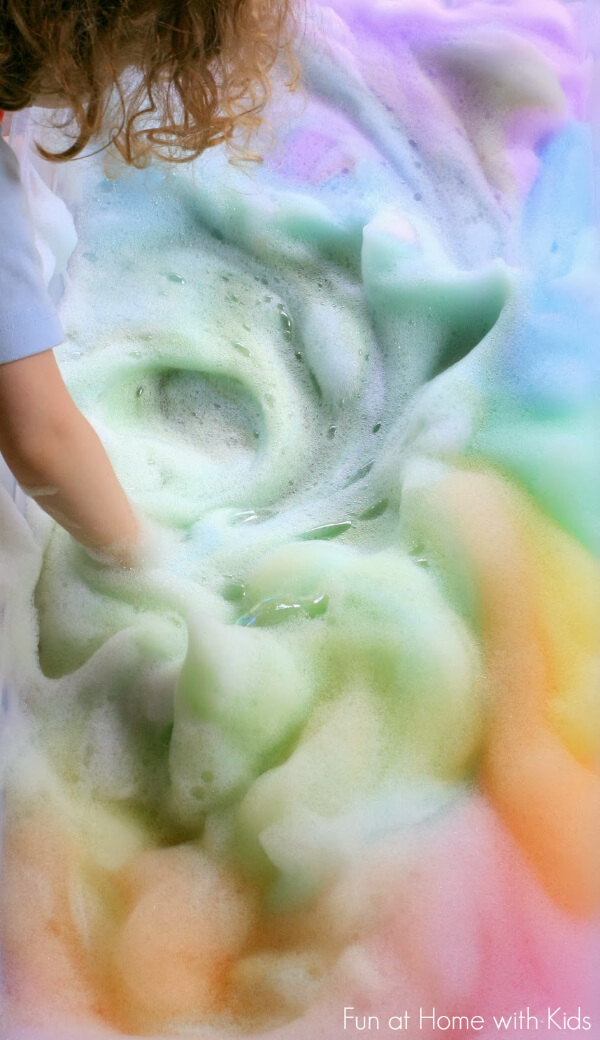  Rainbow Soap Foam Bubbles Sensory Play