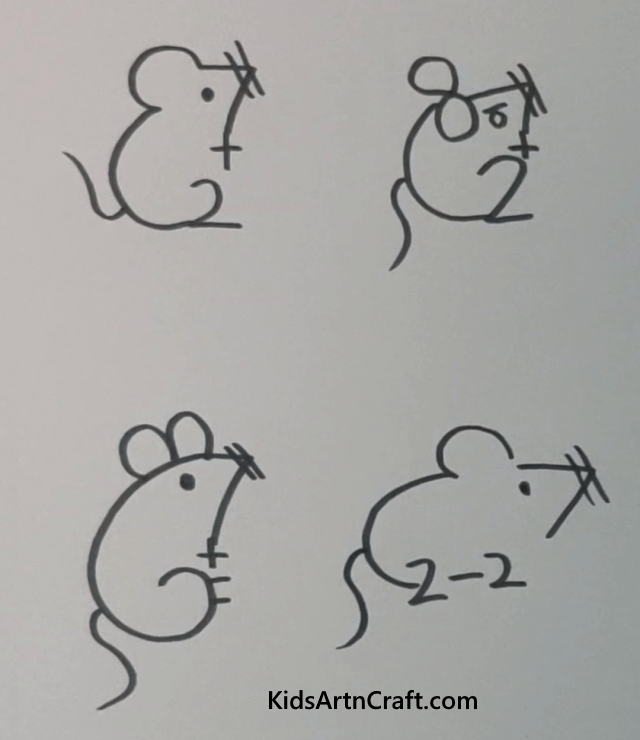 Easy Animal Drawings For Kids Mice