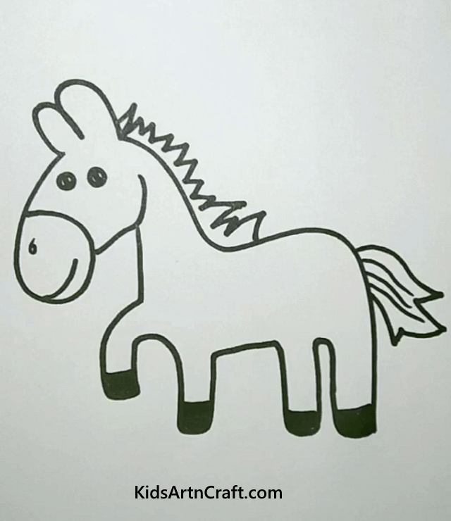 Lovely Animal Drawings for Kids A Donkey