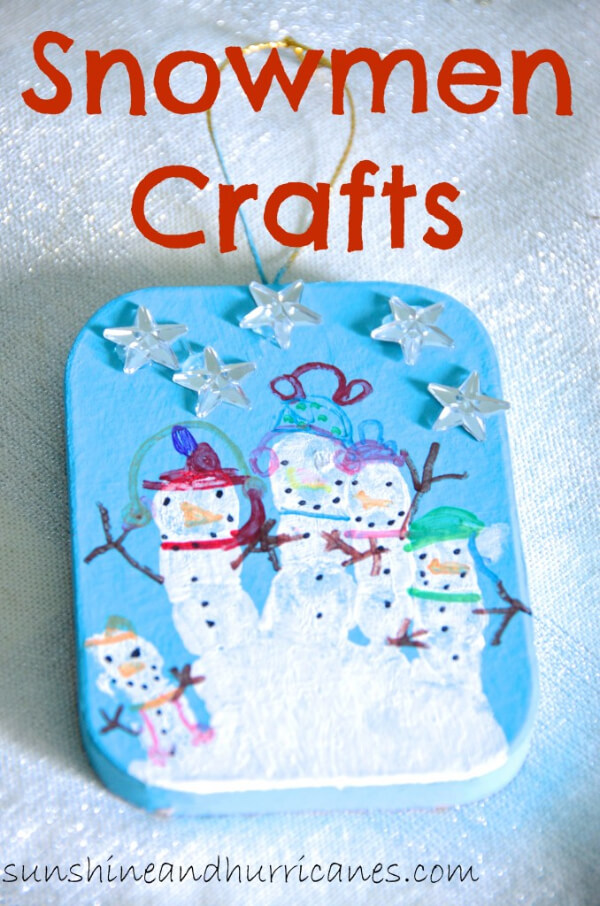 Easy Snowman Craft Ideas for Kids Handprint Snow Family Craft