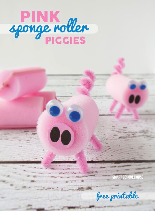 Piggy Projects Ideas For Kids Easy Sponge Roller Pigs Crafts Ideas