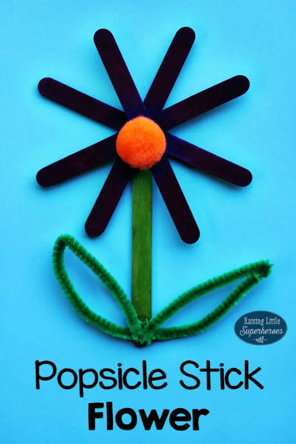 Easy Popsicle Stick Flower Craft For Kids