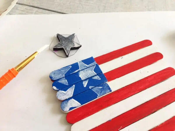 Popsicle Stick Flag Craft Idea For Kindergarten