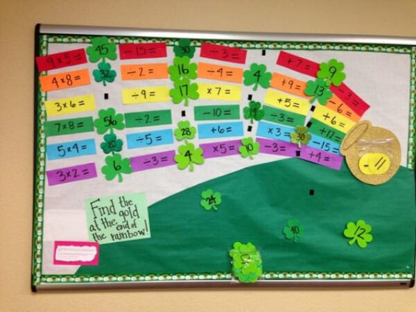 Rainbow Bulletin Board For Math Learning Math Bulletin Boards