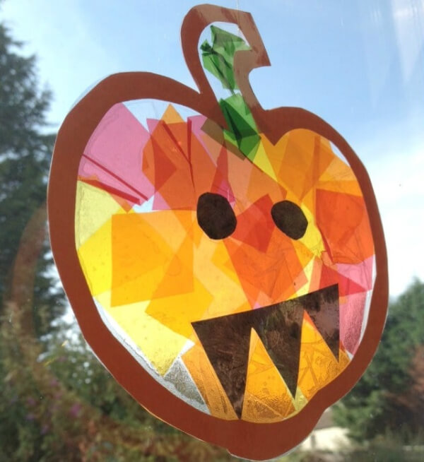 Kids Easy Pumpkin Suncatcher - 19 Pumpkin Kid's Craft For Halloween