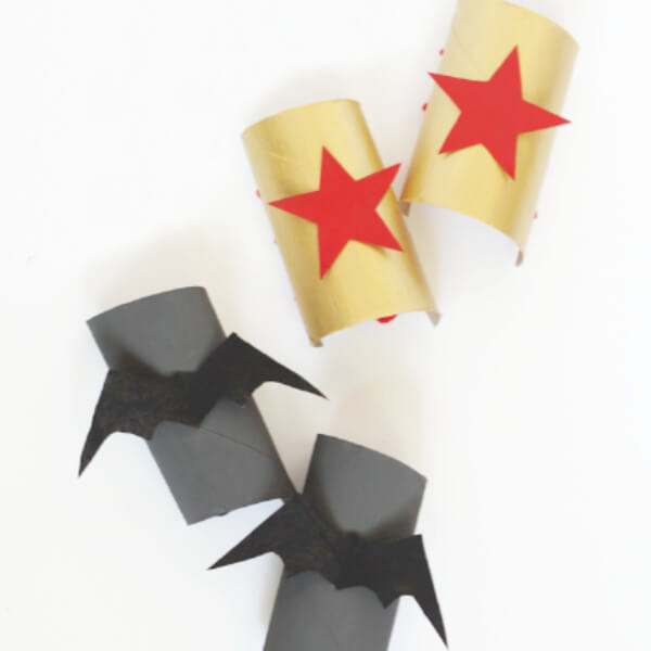 Superhero Cuffs Craft Made With Toilet Paper Rolls