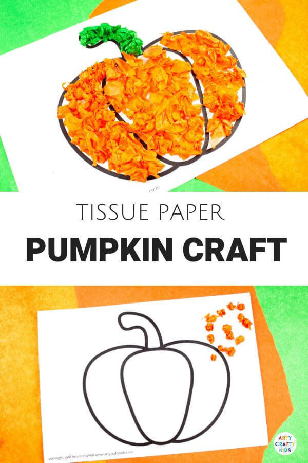 Adorable Free Printable Tissue Paper Pumpkin Craft For Kids