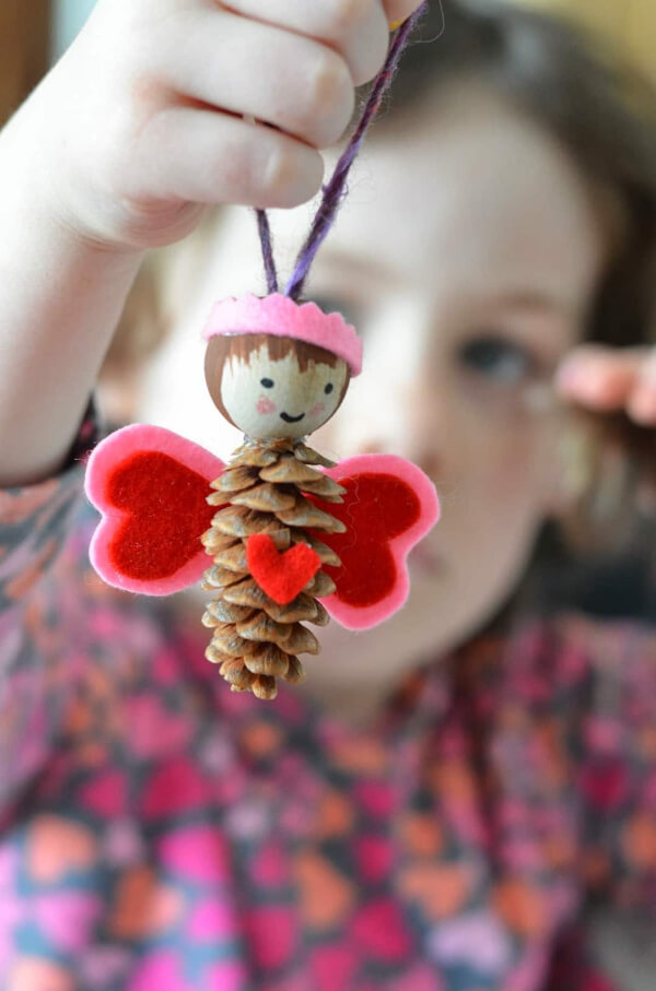 Pinecone Love Fairies Winter Craft For Kindergarten