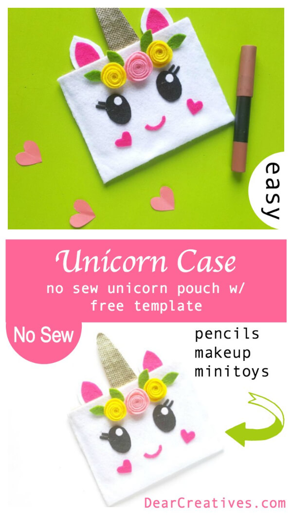 Easy No Sew Felt Projects No-Sew Unicorn Pouch