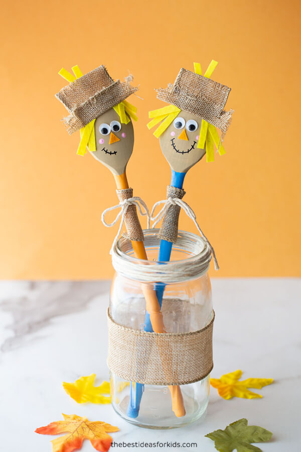 Wooden Spoon Scarecrow Fall Crafts To Make With Kids