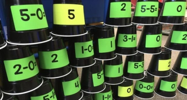 Math Games And Activities For Kids Addition and Subtraction Cups Activity