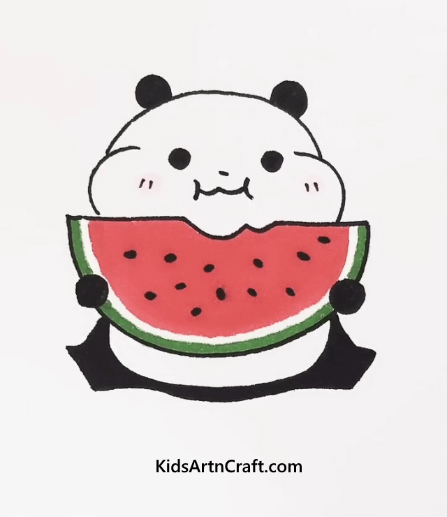 Panda With Watermelon