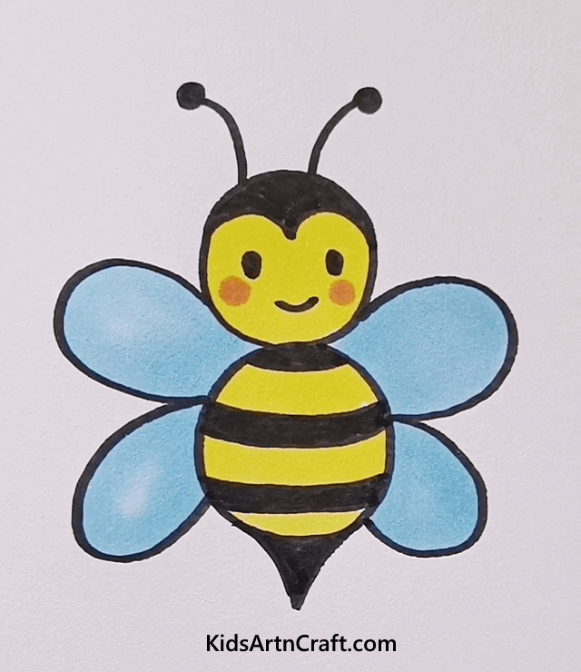 Easy Animal Drawings & Coloring for Kids Honey Bee