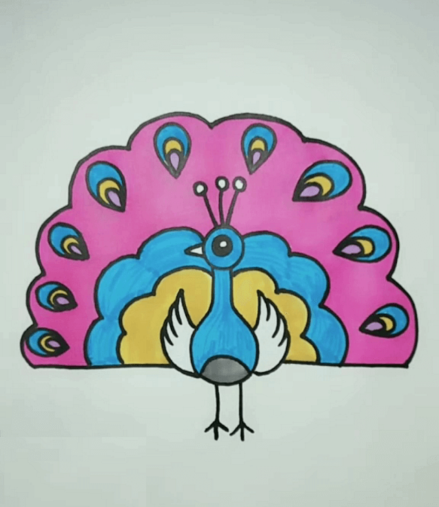 Drawing Ideas for Kids - Birds & Other Animals Peacock and its Colors