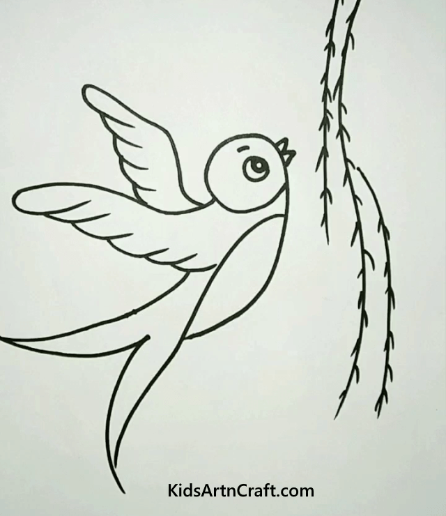 Learn to Make Easy Bird Drawings in Simple Steps Sparrow drawing