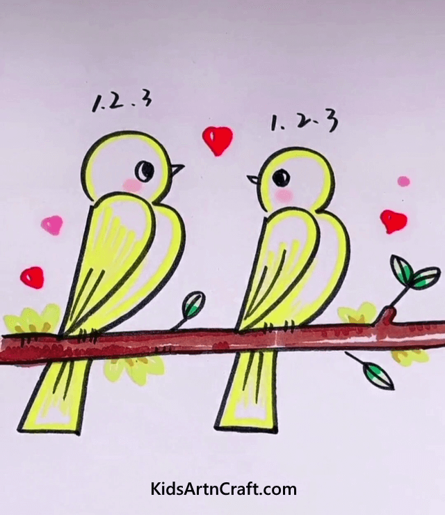 Love Birds Beautiful Drawing Ideas for Animal Lovers Kids
