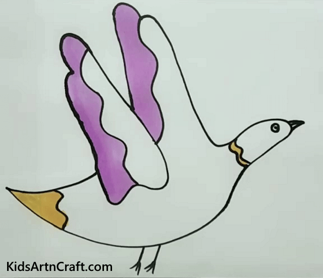 Easy Drawing Idea With HandPrint For Kids Beautiful Dove Drawing For Kids
