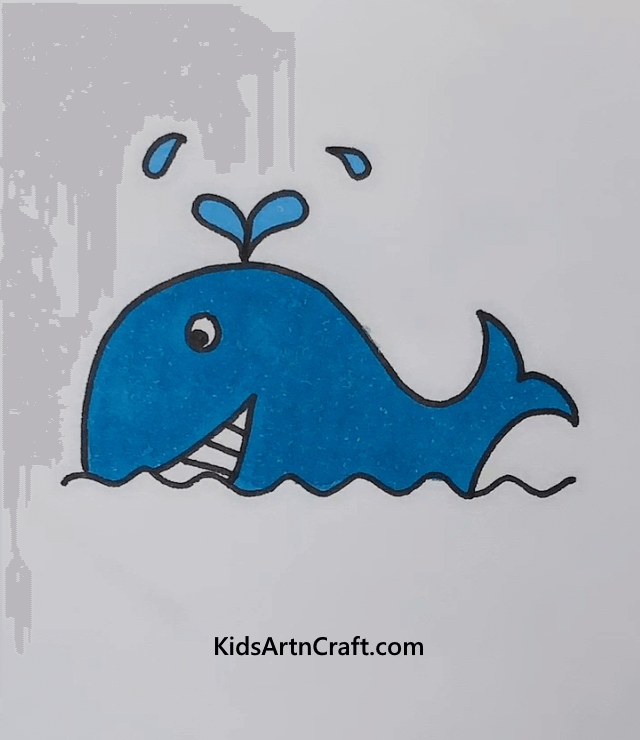 Cute Easy Drawings For kids Cute Smiling Whale Drawing For Kids