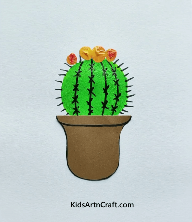 Beautiful Cactus Plant Art For Kids