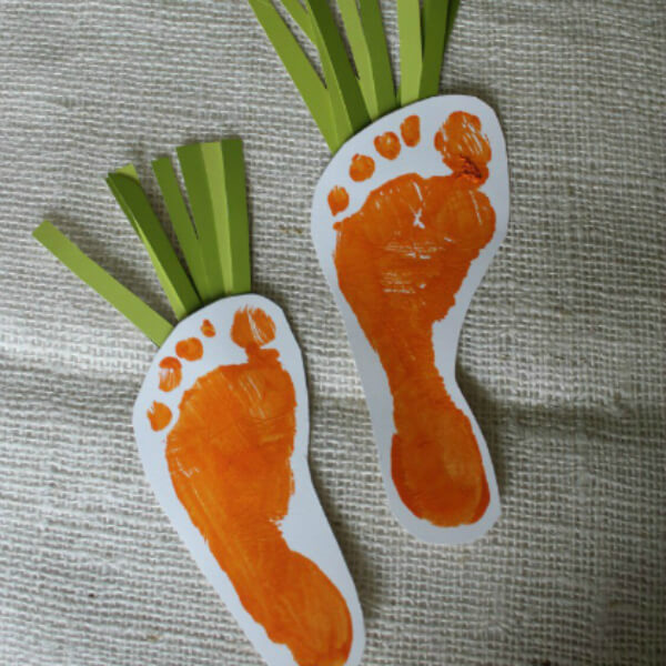 DIY Carrot Craft Ideas Using Colored Footprint