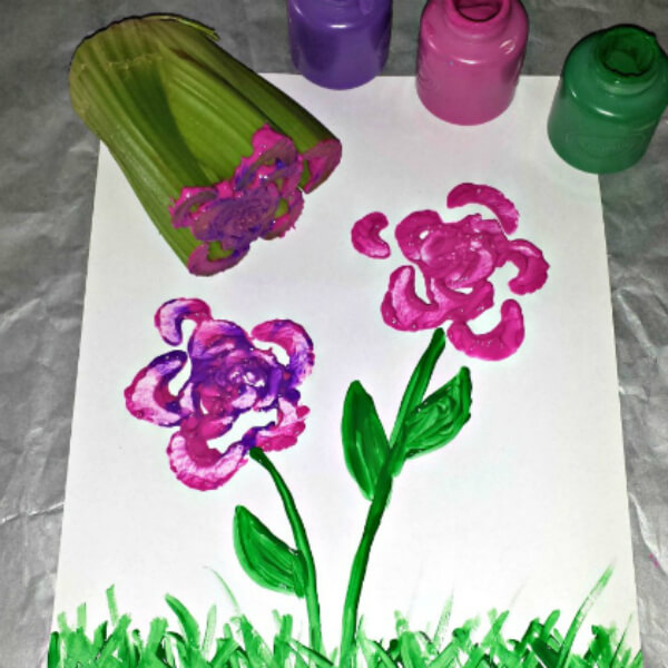 Amazing Celery Flower Stamping Craft For Kindergartners