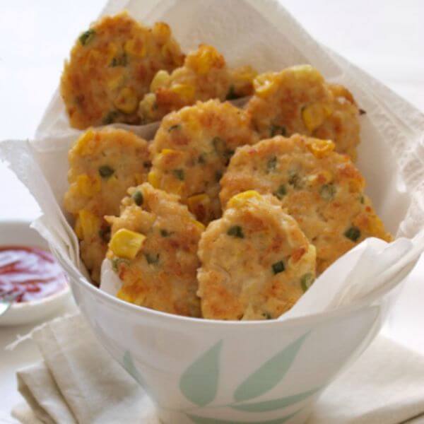  Lunch Recipes for Toddlers Corn and Chicken Patties