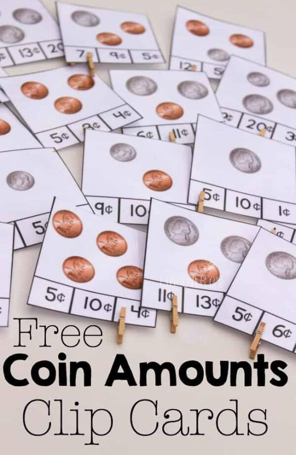 Counting Money Clip Cards Activity With Clip