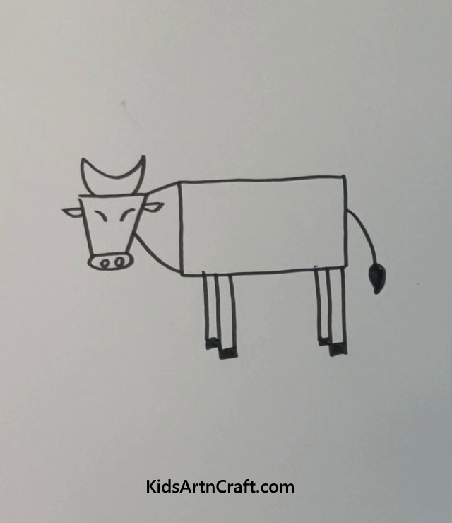 Easy Animal Drawings For Kids Cow