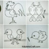 Cute Bird Drawings for Kids