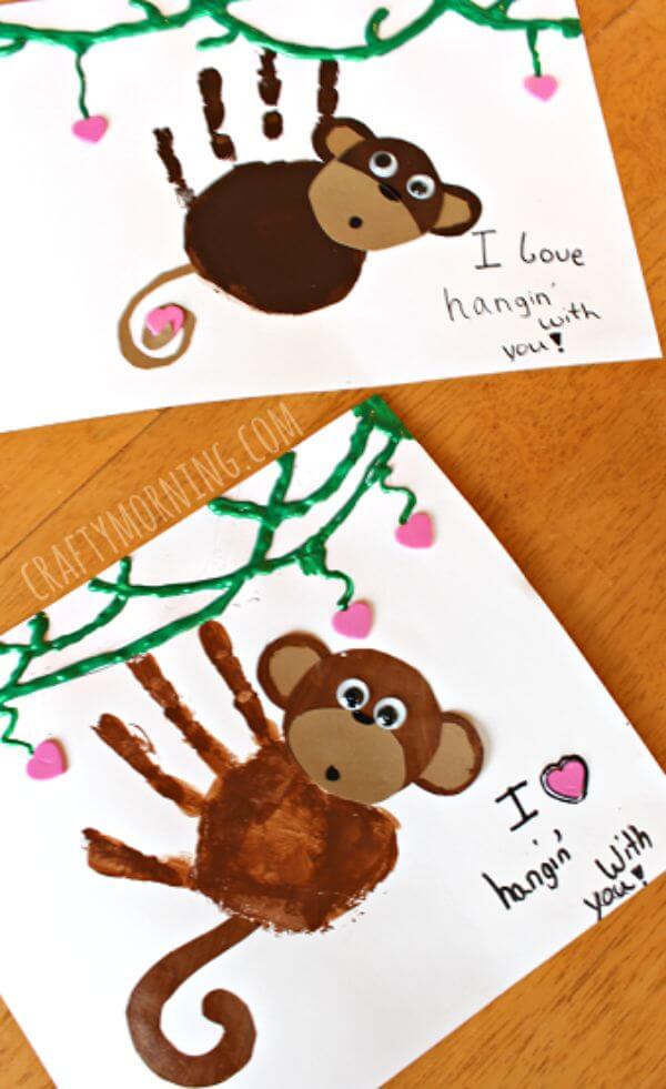 Handprint Monkey Monkey Craft Ideas For Kids