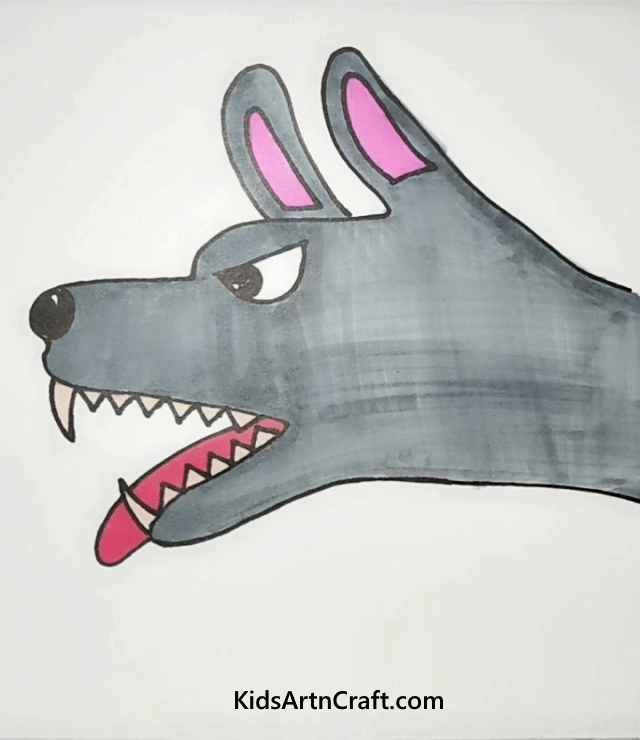 Colorful Animal Drawings for Kids Wolf
