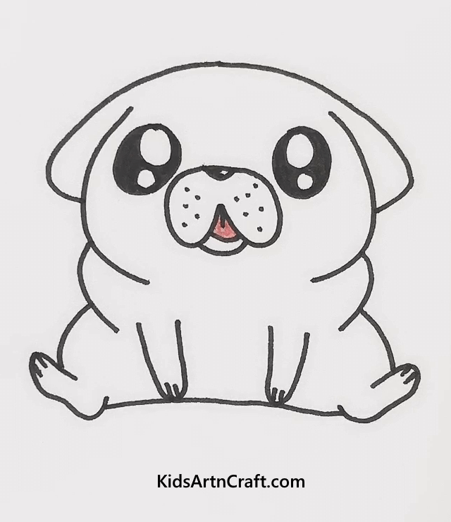 Easy Fun Animal Drawings For Kids Little Pug Dog