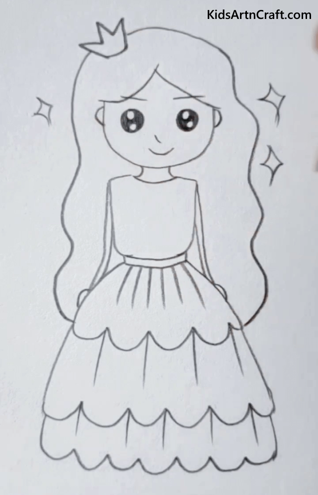 Simple Girl Drawing Ideas for Kids Smart Princess