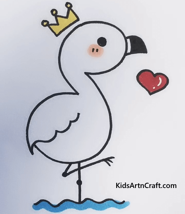 Cute Easy Drawings For kids Happy Swan Drawing For Kids