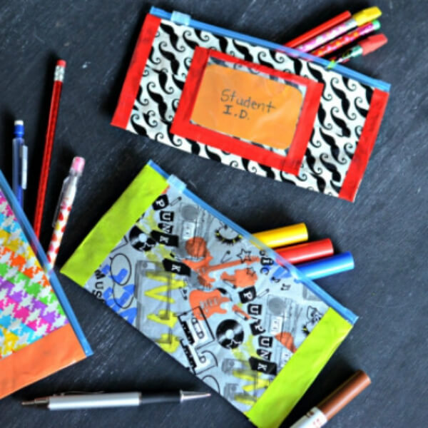 Back-to-School Duct Tape Pencil Pouches Crafts For Kids