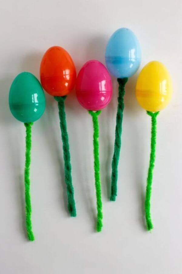 Plastic Easter Egg Hunt Flower Bouquets Craft Idea For All Ages