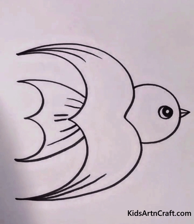 Easy Animal Drawings For Kids Beautiful Flying Bird Drawing For Kids