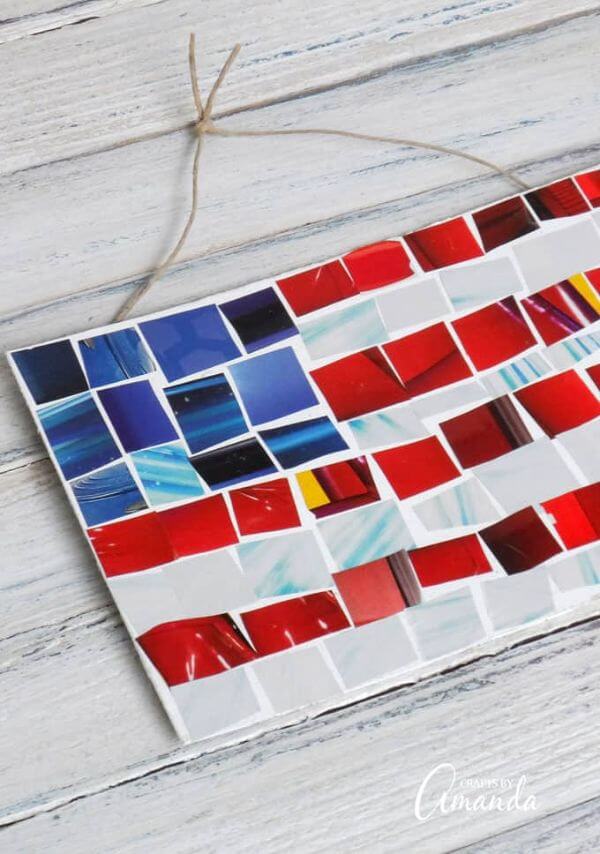 4th Of July Crafts And Recipes For Kids Easy Magazine Mosaic Flag Project For Kids