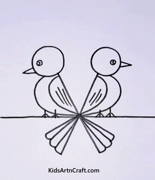 Easy Animal Drawings For Kids Cute Couple Bird Drawing For Kids