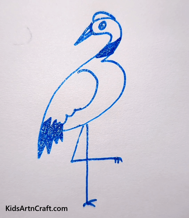 Easy Glitter Pen Drawings For Kids Flamingo
