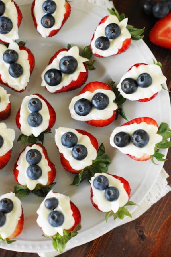 4th Of July Crafts And Recipes For Kids Easy Red White & Blue Strawberry Cheesecake Bites Recipe