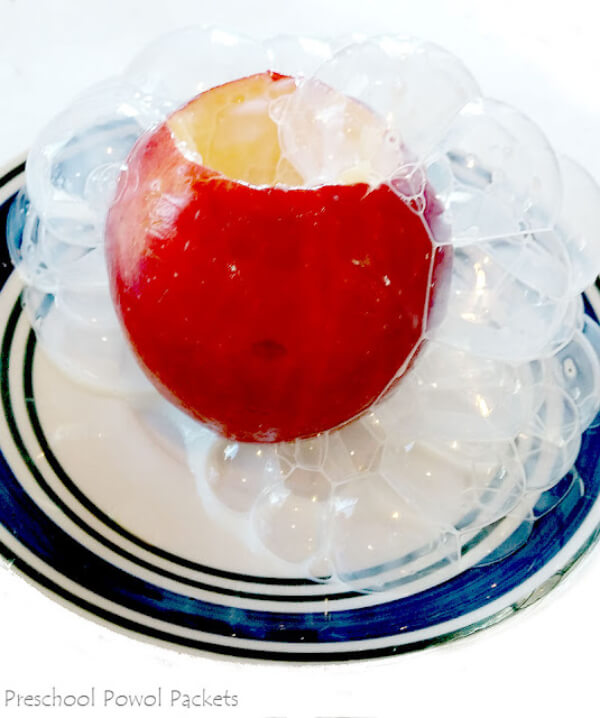 Fall STEM Ideas for Kids Edible Bubble Science Activities With Apple 