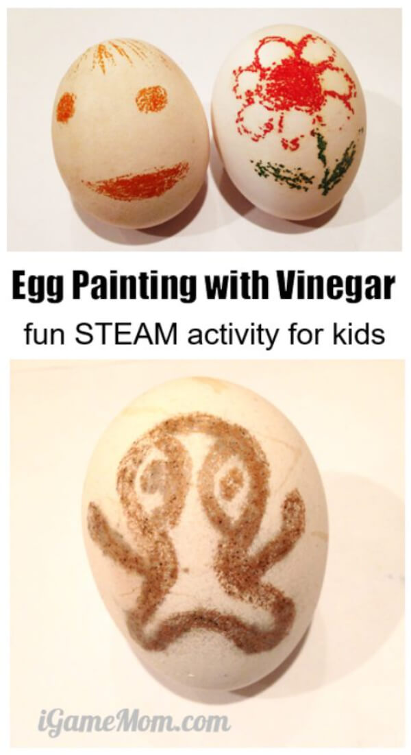 Vinegar Egg Painting Craft Idea For Kids