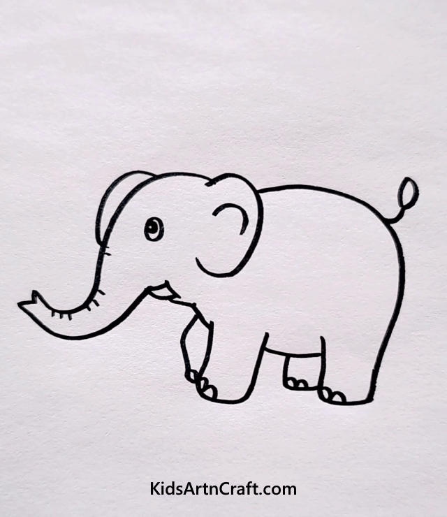 Easy Animal Drawings For Kids Easy Elephant Drawing For Kids