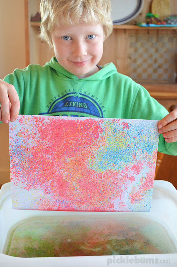 Easy-To-Do Floating Chalks Paint Outdoor Activity Idea For Kids