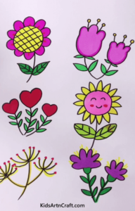 Easy Flower Drawing Ideas For Kids - Kids Art & Craft